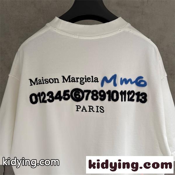 Maison Margiela メゾン マルジェラ 偽物 Tシャツ 半袖 オーバーサイズ ブラック コットン プレミアム-5