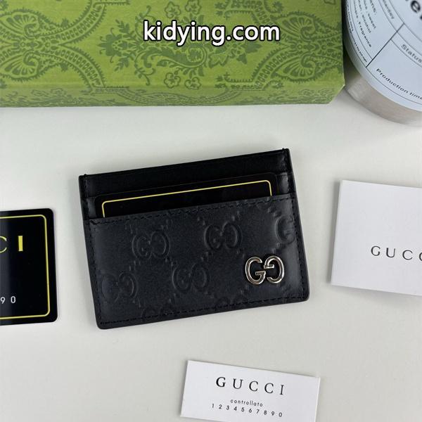 GUCCI スーパーコピー カードケース マーモント GGロゴ型押し ブラックレザー コンパクト グッチ-0