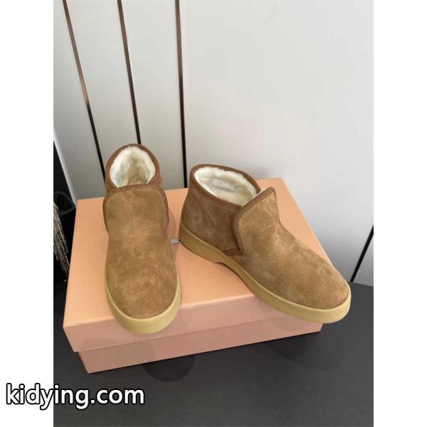 Miu Miu ミュウミュウ コピー 激安 秋冬新作 羊毛 Snow Boots レディース 防寒 スエード ショート丈 雪地靴 ふわふわ裏毛-3