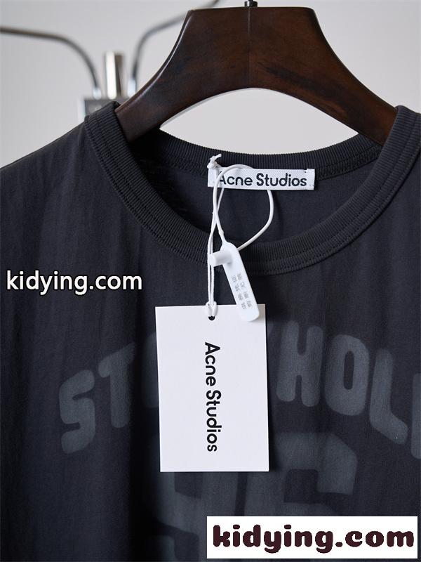 ヴィンテージロゴ スモーキーカラー ミニマルデザイン Acne Studios アクネストゥディオズ コピー クルーネックTシャツ 洗練ムード-3