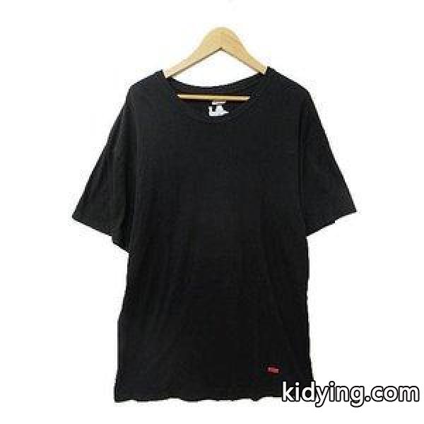 シュプリーム SUPREME HANES ヘインズ ボックスロゴ クルーネック半袖Tシャツ 黒ブラック ☆激安& メンズ-0