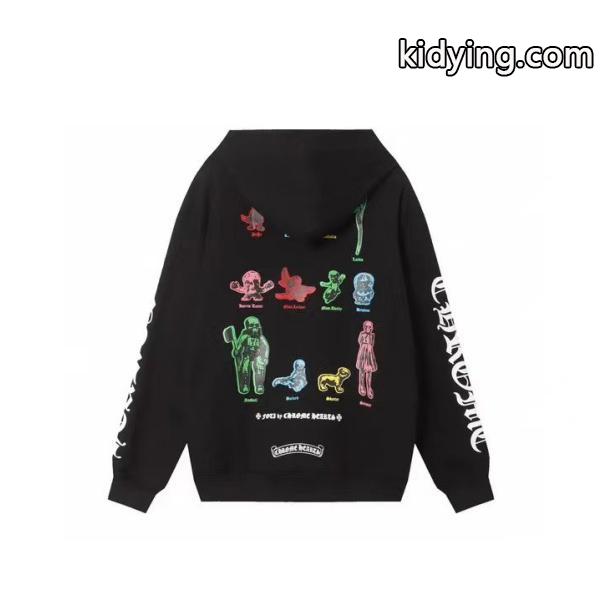 クロムハーツ コピー ジップパーカー 話題 カラーロゴ FOTI デザイン ブラック CHROME HEARTS-1