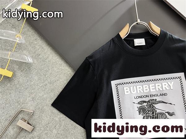売上好調 ブラック BURBERRY バーバリー コピー クラシック プリント モード カジュアル 半袖Tシャツ-1