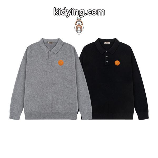 グレー 大人可愛い HERMES エルメス コピー ニット きれいめ万能セーター 新作注目-8