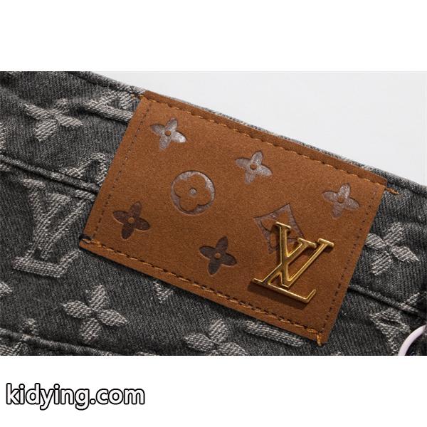 入手困難 上質 モノグラム プリント LOUIS VUITTON ルイヴィトン コピー デニムパンツ-5