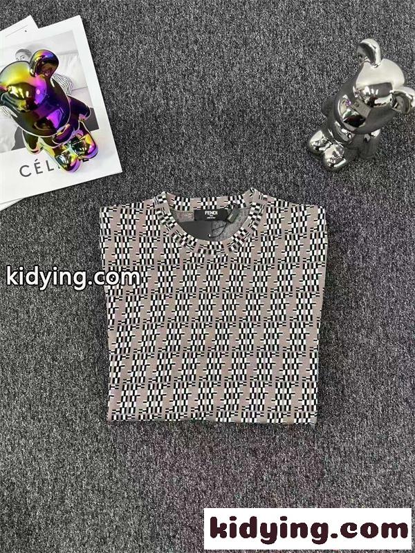 半袖Tシャツ FENDI コピー フェンディ 総柄グラフィック モダンスタイル 2026春夏新作-4