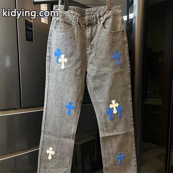 クロムハーツ Chrome Hearts コピー 話題 マルチクロス刺繍 ストレート 注目新作 デニムパンツ-0