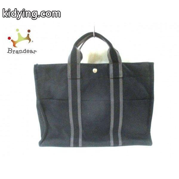 エルメス HERMES トートバッグ フールトゥトートMM 黒×グレー キャンバス スペシャル特価 20180904 :26394994:ブランディア ヤフーショップ - 通販ショッピング-0