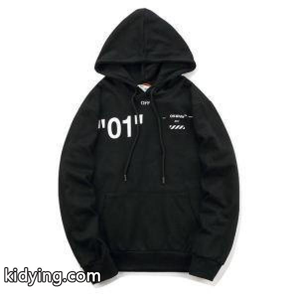 【18AW/早期完売】Off-Whiteオフホワイト激安スーパーコピー芸能人着用プルオーバーパーカーブラック、ホワイト-0