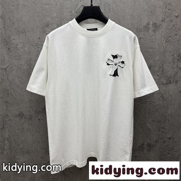 高級感 ホワイト 半袖 Tシャツ クロムハーツ コピー ミニマル 上品 クリーンスタイル CHROME HEARTS-0