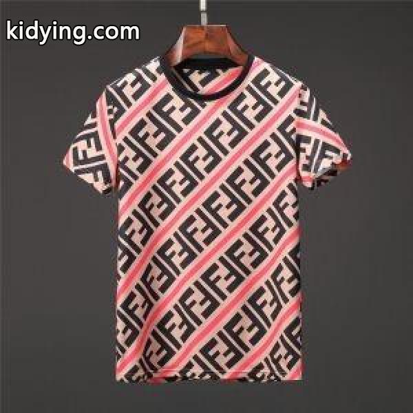 新作入荷100%新品高い通気性伸縮性吸汗即乾性ｔシャツ耐久性赤色ブラックブルーFENDIフェンディ t シャツ コピー-1