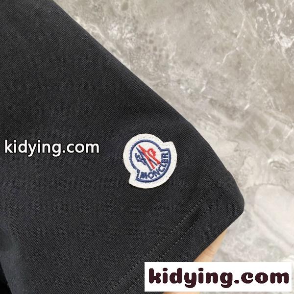 MONCLER モンクレール メンズ 半袖Tシャツ コットン ロゴ刺繍 シンプル 無地 クルーネック 定番 快適-3