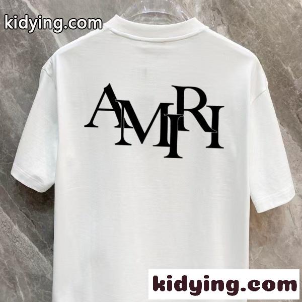 AMIRI アミリ 2026新作 オーバーサイズ 半袖Tシャツ ビッグロゴ バックプリント 重磅コットン 着映え 人気上昇中 男女兼用-7