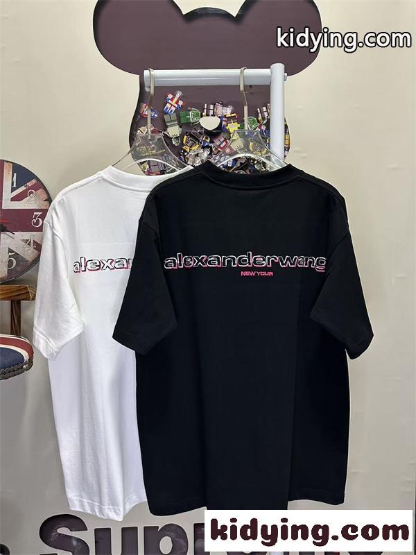 Tシャツ Alexander wang カラープリント アレキサンダーワン コピー クルーネック ゆったりシルエット カジュアル-4