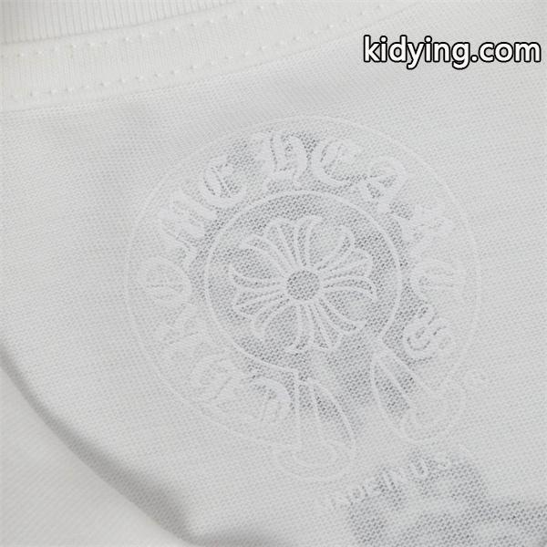 CHROME HEARTS スーパーコピー シンプルラグジュアリー ホワイト長袖Tシャツ クロスラインプリント クロムハーツ-1
