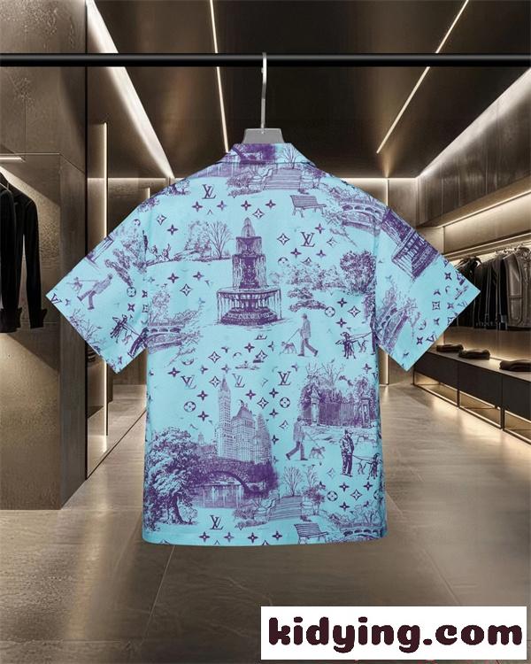 半袖シャツ 爽やか 配色美 シルエット綺麗 トレンド感 LOUIS VUITTON ルイヴィトン スーパーコピー-1