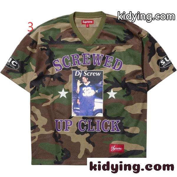 イトブルー メッシュジャージー Supreme SCREWED UP CLICK シュプリーム コピー フォトプリント 半袖 オーバーサイズ風-5
