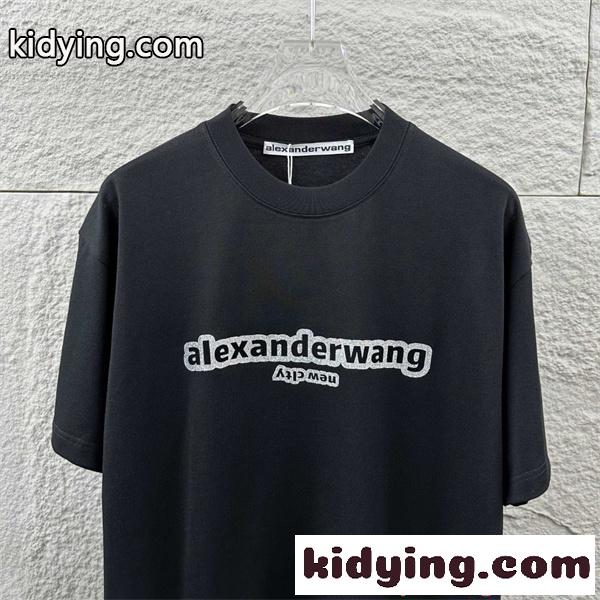 半袖Tシャツ プリント 清潔感 シンプル アレキサンダーワン コピー Alexander wang ベーシック 2026新作-3