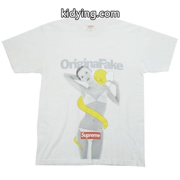 シュプリーム SUPREME ×Original Fake オリジナルフェイク 08SS 代官山10周年記念ケイト・モスTシャツ 白 販売 通販-0