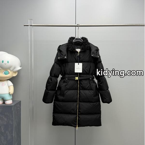 ブラックロングダウン ベルト & フリース襟 秋冬エレガント モンクレール コピーコート MONCLER レディース-0