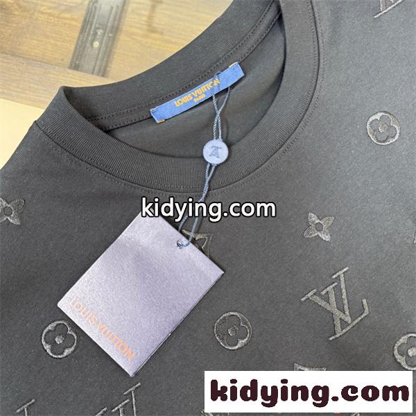 ルイ・ヴィトン コピー 刺繍 Tシャツ 半袖 ワイドシルエット ホワイト デザイン 軽やか 通気性 快適着用 Louis Vuitton ルイヴィトン-3