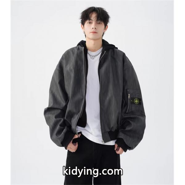 存在感抜群 ウォッシュ加工 ジップブルゾン ストリート STONE ISLAND ストーンアイランド コピー-2