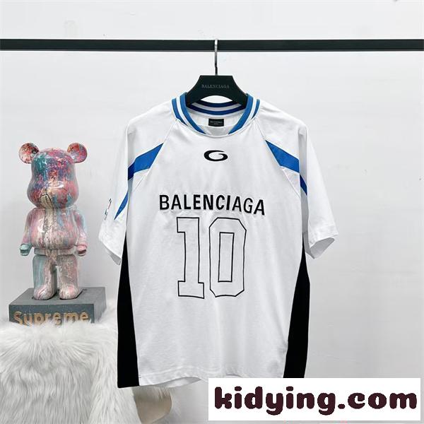 バレンシアガ スーパーコピー 半袖Tシャツ ン スポーツテイスト 配色切替 2026新作 BALENCIAGA-1