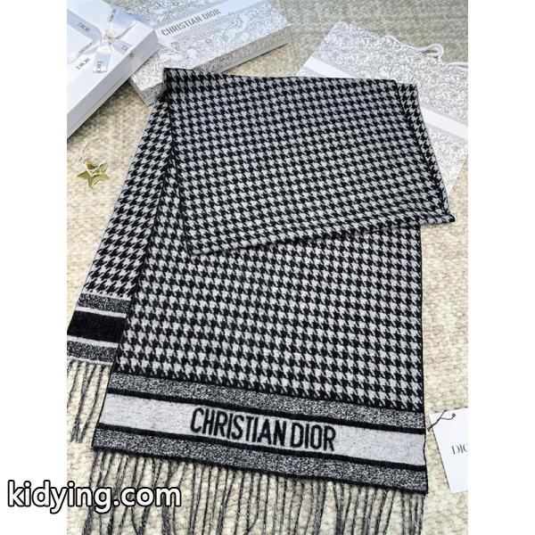 DIOR ディオール コピー クラシック千鳥格子 ストール モノトーン 上品-6