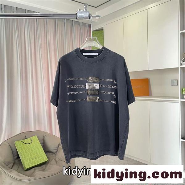アレキサンダーワン コピー 半袖Tシャツ カラーロゴデザイン シンプル清潔感 夏カジュアル Alexander wang-0