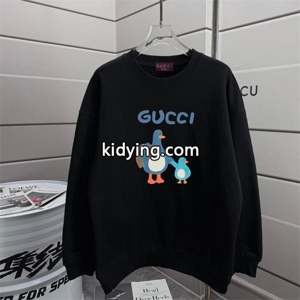 親子ガチョウモチーフ ブラック グッチ レディース 可愛らしい GUCCI スーパーコピー パーカー-1