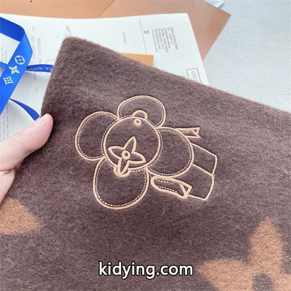 Louis Vuitton ルイ・ヴィトン 2025限定 モノグラム×フラワーマスコット カシミヤマフラー 191×46cm-8
