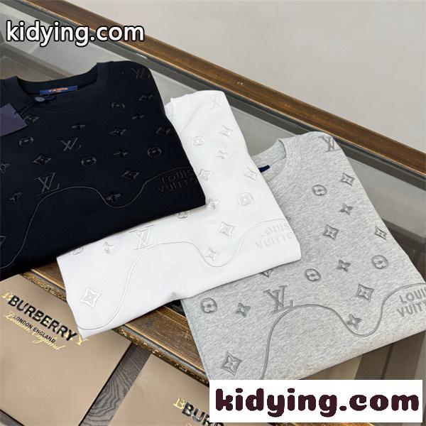 ルイ・ヴィトン コピー 刺繍 Tシャツ 半袖 ワイドシルエット ホワイト デザイン 軽やか 通気性 快適着用 Louis Vuitton ルイヴィトン-2