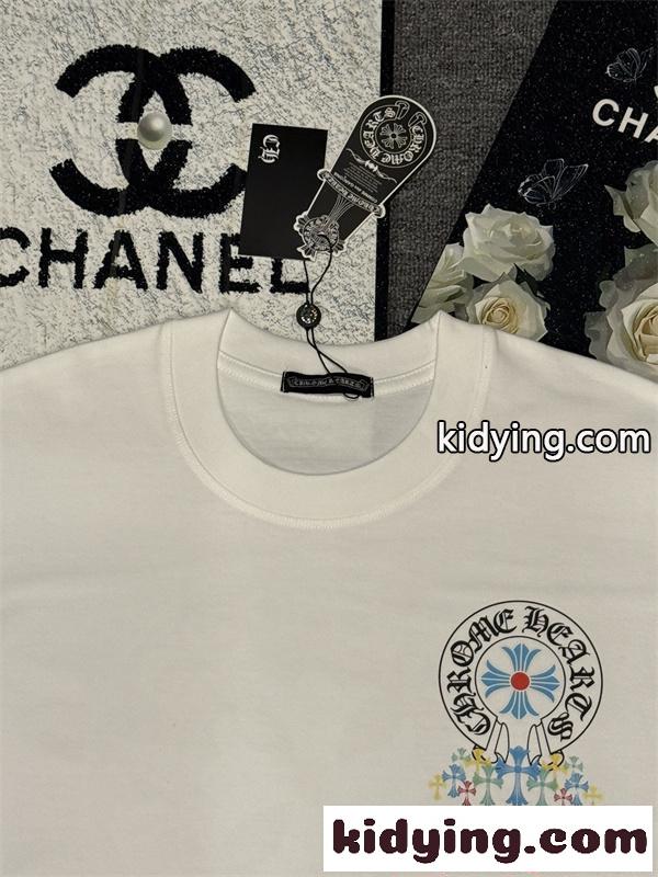 クロスプリント Tシャツ  クロムハーツ コピー CHROME HEARTS メンズ レディース 半袖トップス カラークロス ロゴデザイン ストリート-7