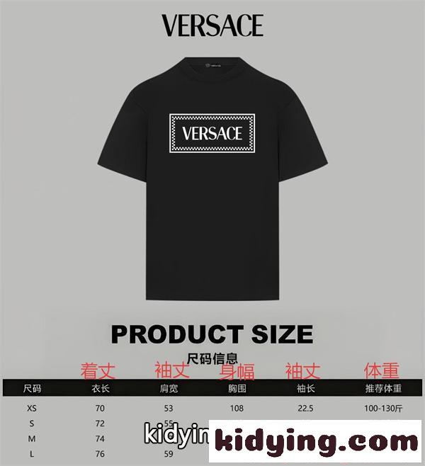 ロゴTシャツ メンズ 半袖 クルーネック お洒落 トレンド VERSACE ヴェルサーチ コピー-0