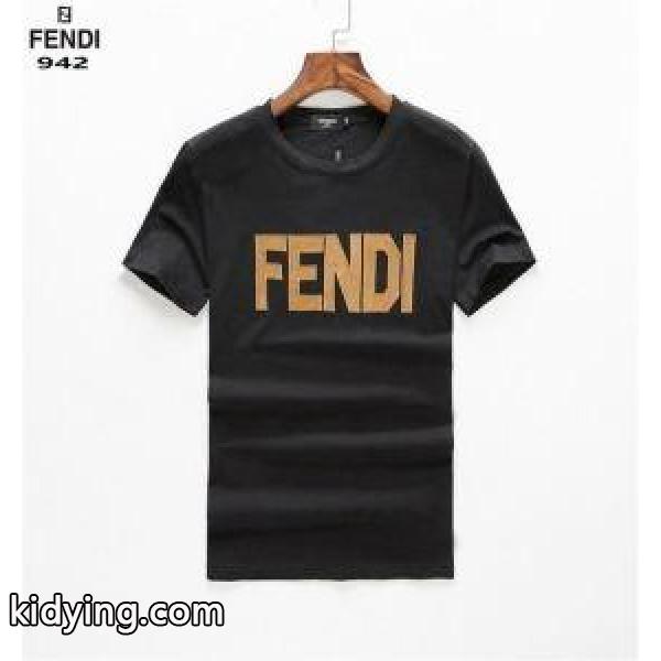 フェンディ コピーFENDI新作入荷定番人気アウトドアシーン動きやすいプリントtシャツブラックホワイト合わせやすい-0