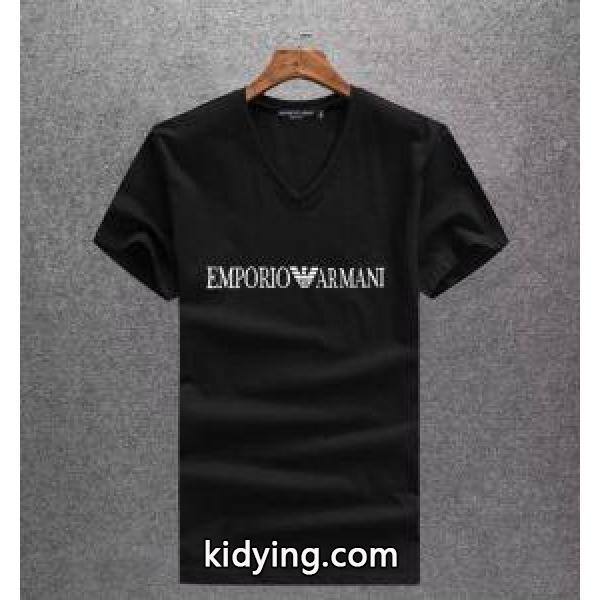 超激得大人気シンプルTシャツ半袖大人アルマーニ コピーARMANIチュニックカジュアルブラックホワイトブルー-0