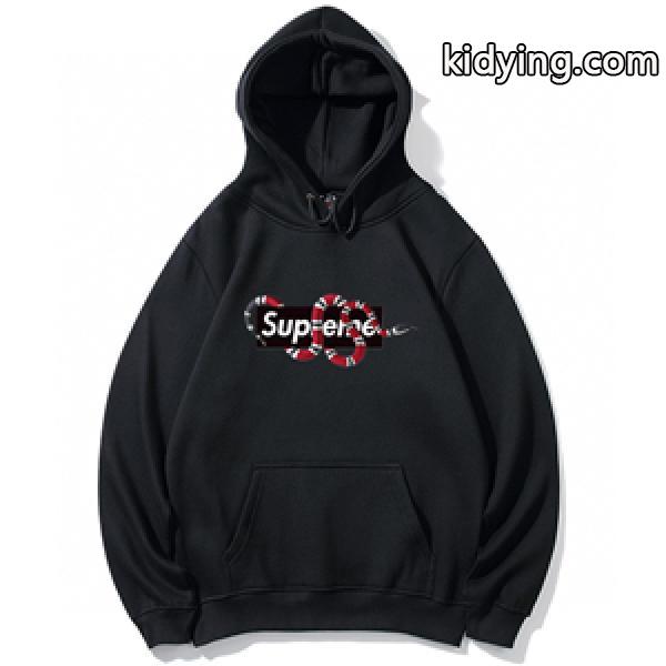 2021年のトレンド SUPREME コピー 通販 パーカー 裏起毛 ヘビの刺繍 特別なプリントに合わせ-0