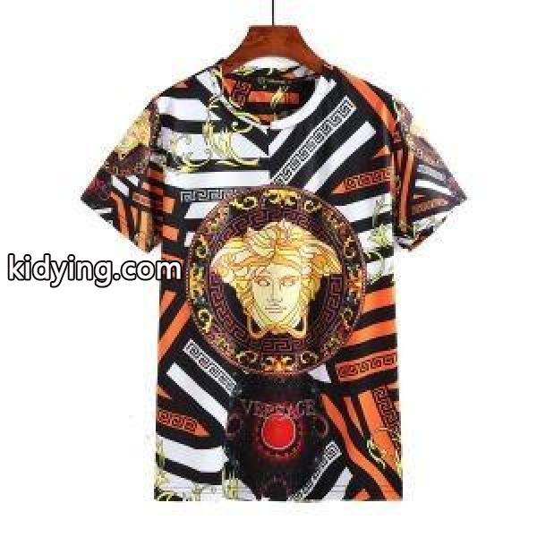 大胆な色VERSACE Ｔシャツ コピー ヴェルサーチ メンズ 服 Beverly Palm  Ｔシャツ 人気 カジュアル 半袖　限定セール-0