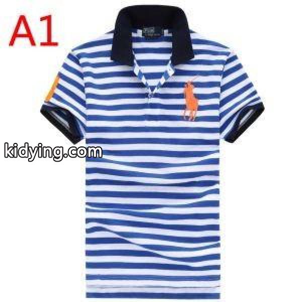 人気急上昇中Polo Ralph Laurenポロ ラルフローレン激安ストライプメンズビジネス用ポロトップスＴシャツ-1