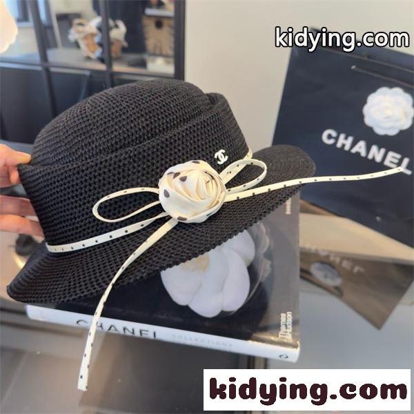 レディース ハット CHANEL 上品 エレガント 軽量 通気性 つば広 日よけ おしゃれ シャネル 偽物-2