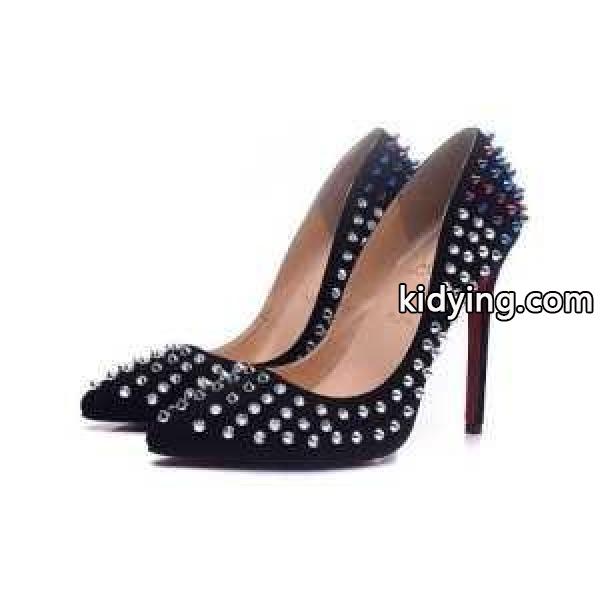 超激得高品質クリスチャンルブタンパンプス新作スパイクスハイヒールCHRISTIAN LOUBOUTINスエードパンプス-0