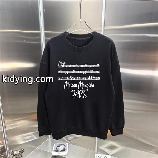 メゾンマルジェラ コピー トレーナー 音符デザイン モード ブラック Maison Margiela-0