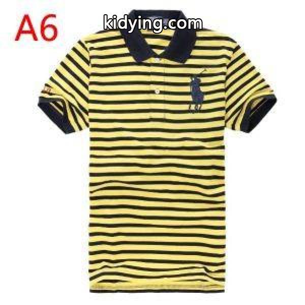 人気急上昇中Polo Ralph Laurenポロ ラルフローレン激安ストライプメンズビジネス用ポロトップスＴシャツ-6