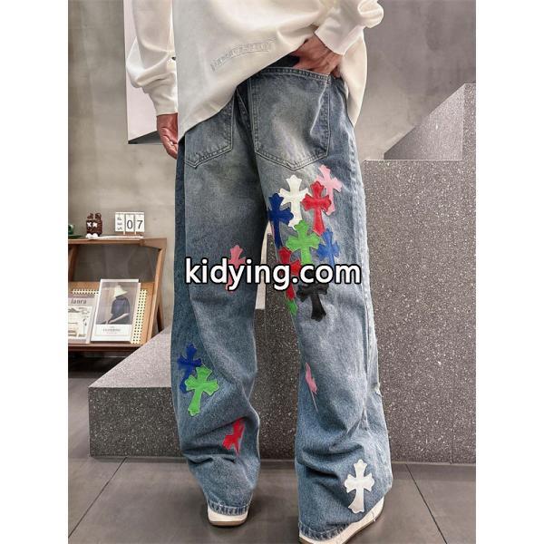 限定モデル グレー ダメージデザイン Chrome Hearts クロムハーツ スーパーコピー デニムパンツ-2