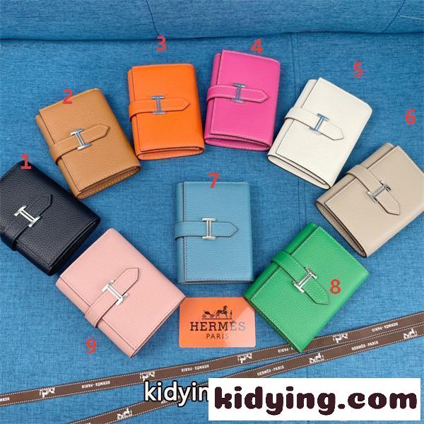 レディース HERMES エルメス コピー 二つ折り財布 コンパクト 本革風 収納力抜群 上品-2