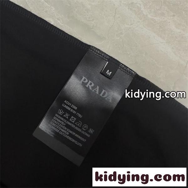 トライアングルグラフィック ポップアート モードストリート PRADA プラダ コピー 半袖Tシャツ 上質カジュアル-8