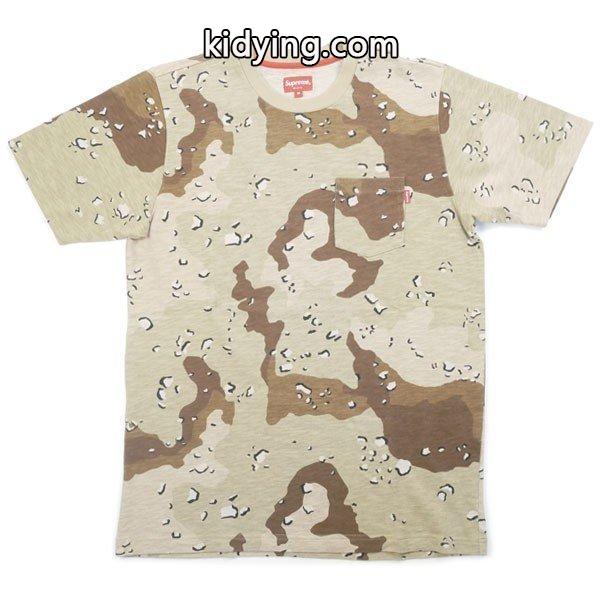 シュプリーム SUPREME 17SS Pocket Tee Desert Camo デザートカモ柄ポケットTシャツ ベージュ 良い 通販 ショッピング-0