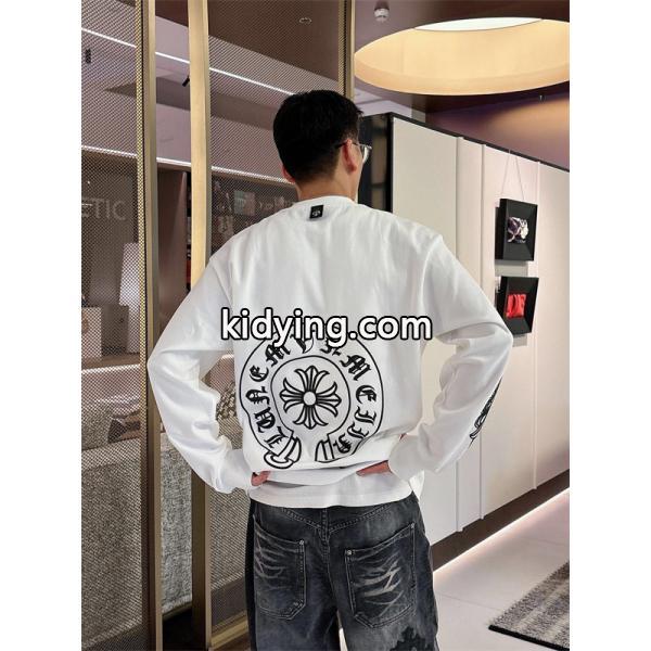 定番人気 ブラック ホースシュー Chrome Hearts クロムハーツ ロゴスリーブ コピー トレーナー 高品質-3