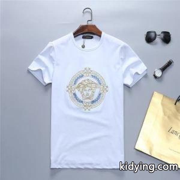 ヴェルサーチ ｔシャツ 通販VERSACE爆買い大人気真夏のメイントップス着回しｔシャツブラックホワイト男性用-0
