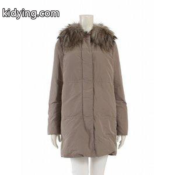 モンクレール MONCLER ダウンコート ロングコート バルダン グレー アウター 無地 フェザー タヌキ BARDANE 49966 ファー付き レディース 通販-0
